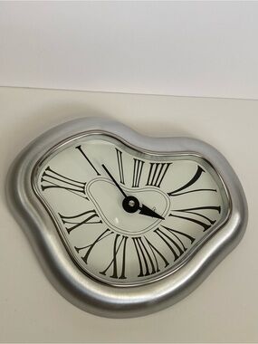 Vintage Kitch Verichron melting wall clock aluminum Salvador Dali inspired RARE